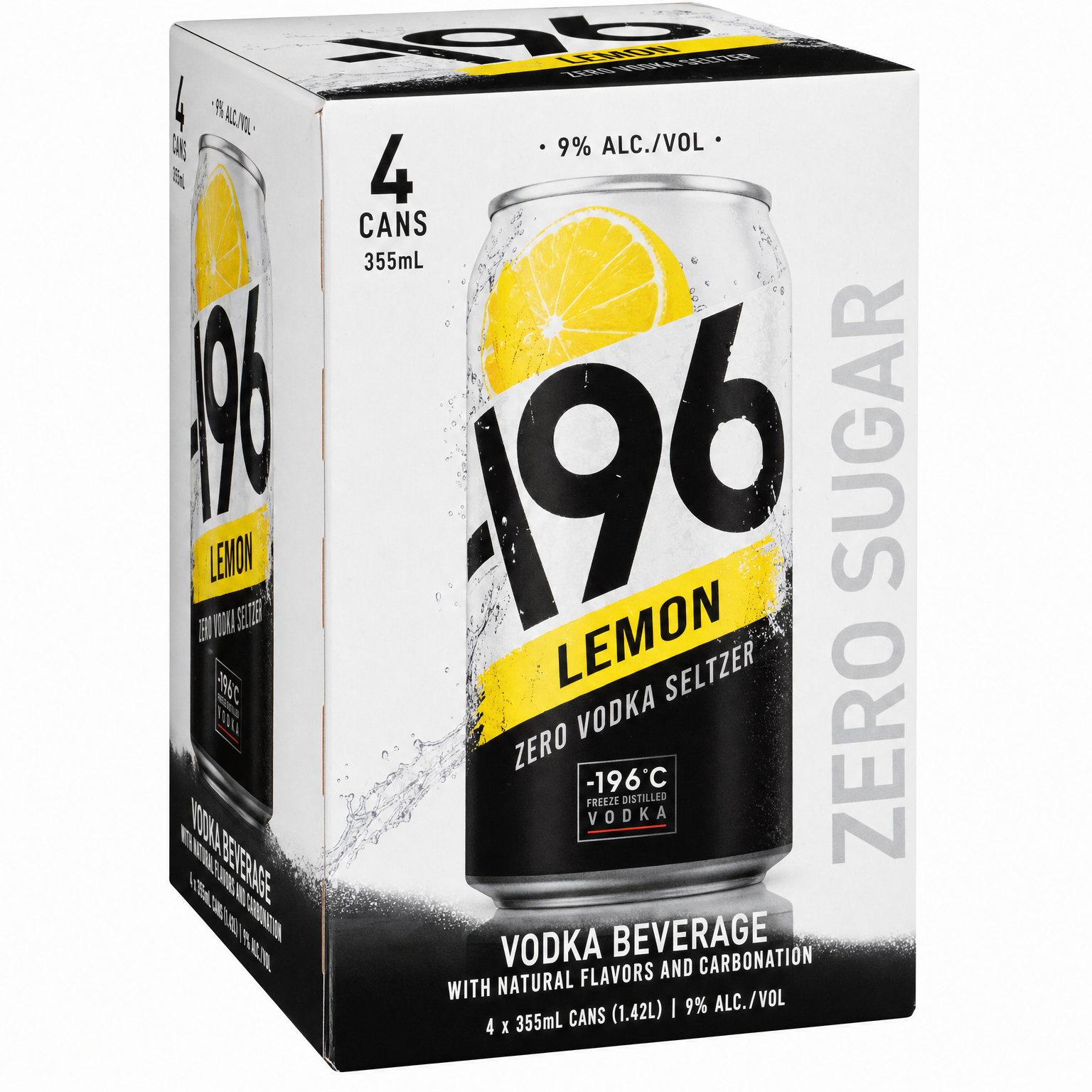 -196 Lemon Zero Vod Slzr 4pk 355ml Cans
