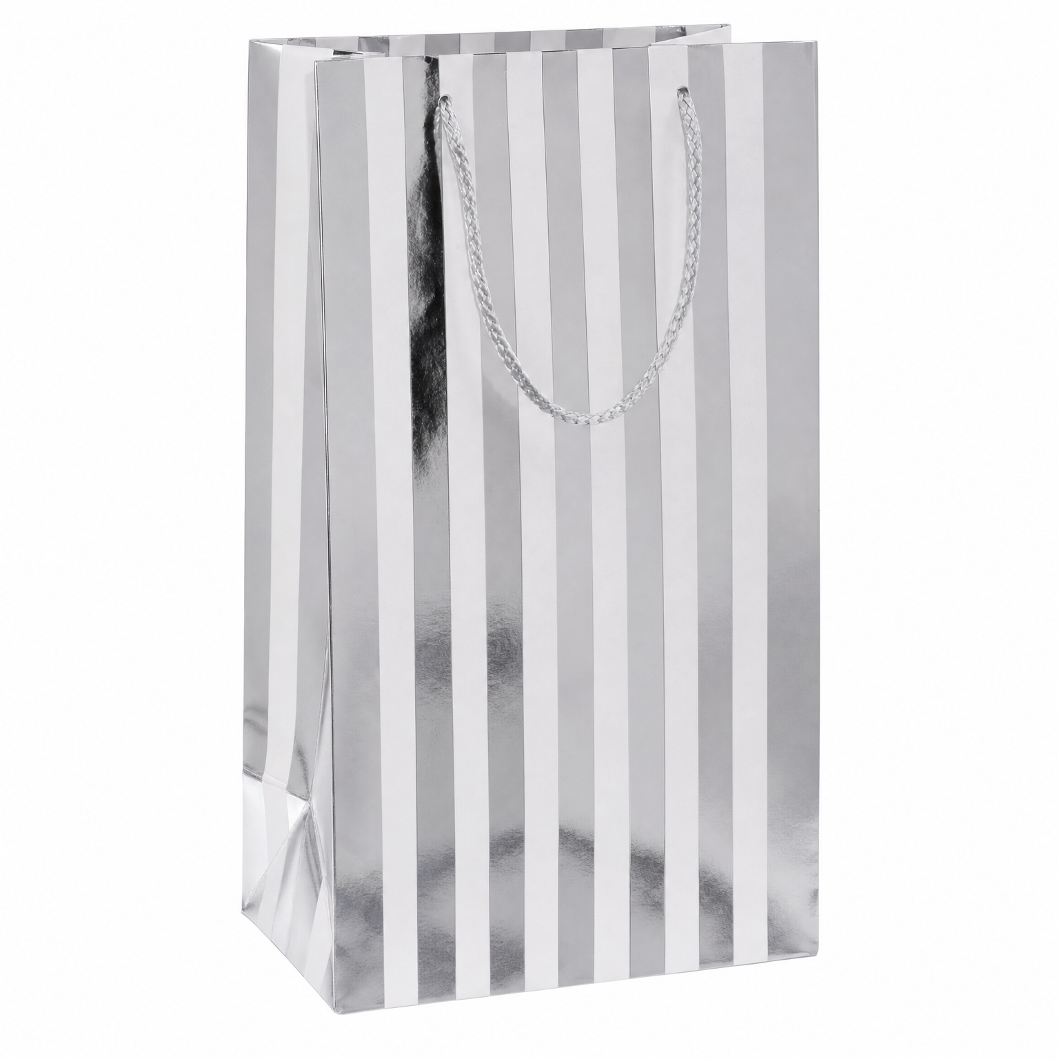 BU SILV FOIL STRIPE GIFT BAG