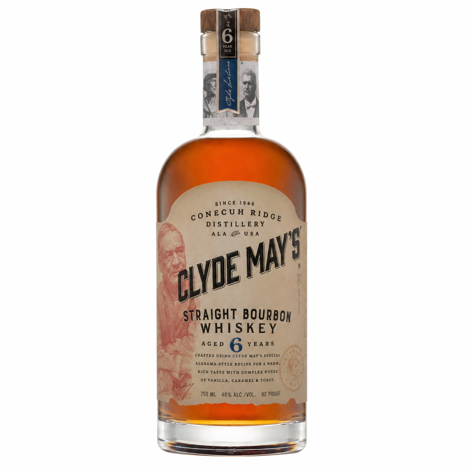 Clyde May's Straight Bourbon Whiskey 6 Year Old 750ml