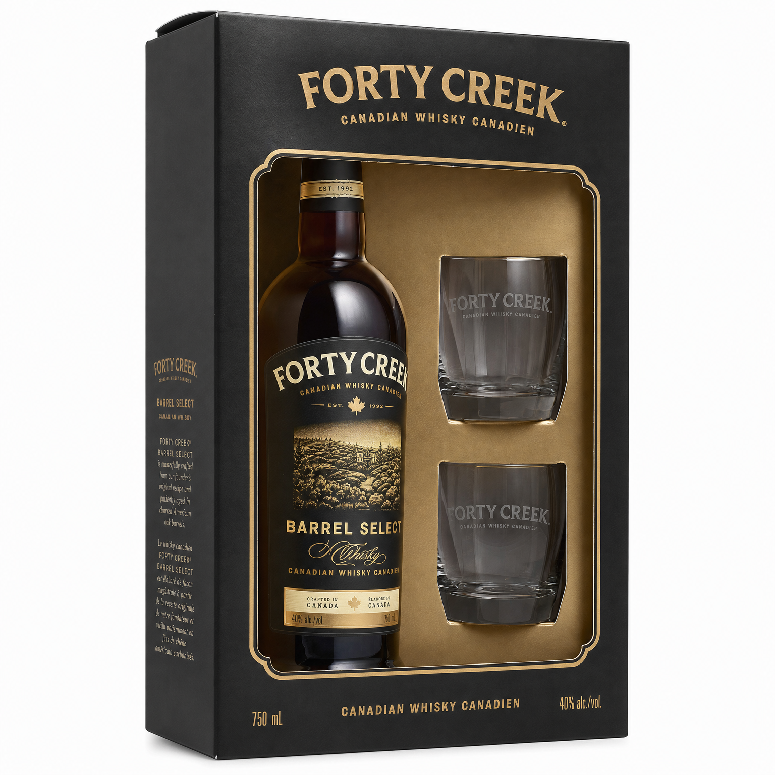 Forty Creek Barrel Select Canadian Whisky Gift Set 750ml