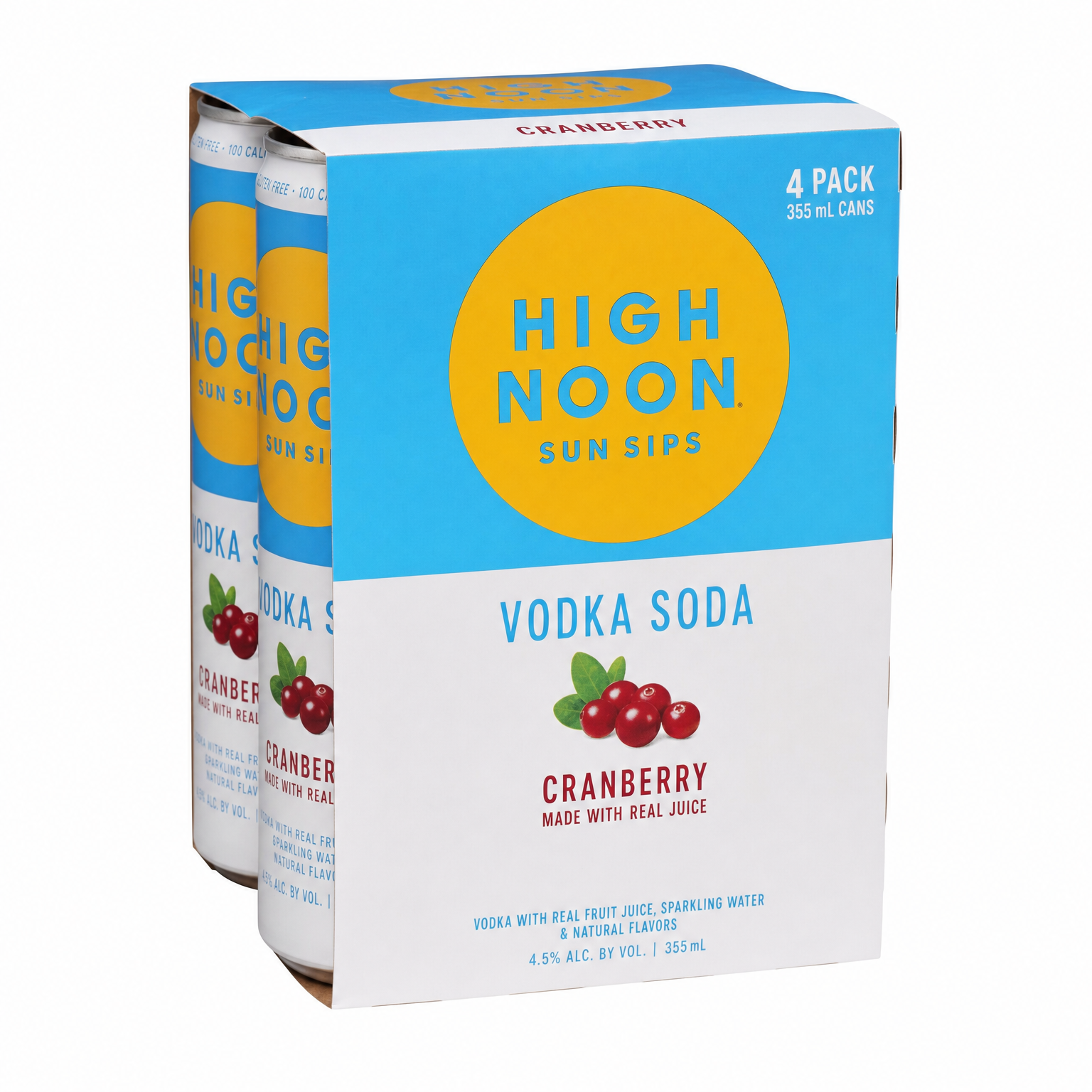 High Noon Cranberry 4 Pack 355ml