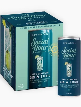 Social Hour Navy Strength Gin & Tonic 4pk