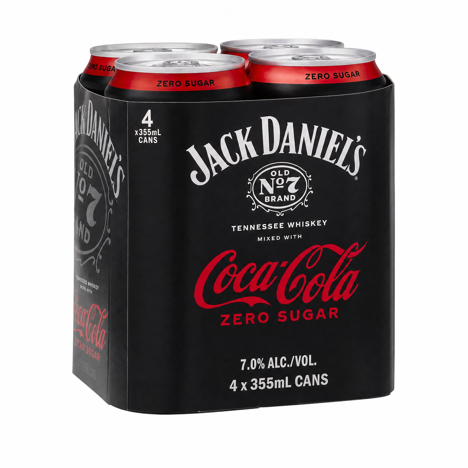 Jack Daniel's & Coca-Cola Zero Sugar 4 x 355ml