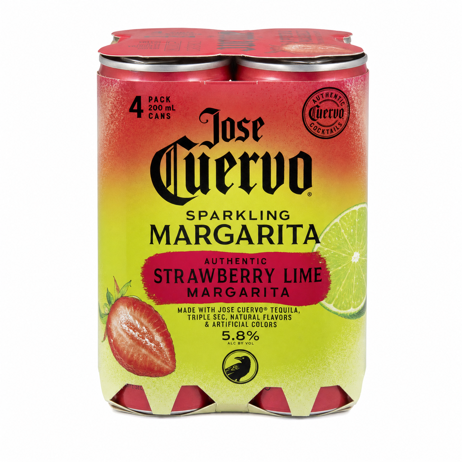 Jose Cuervo Authentic Strawberry Lime Margarita 4x200ml