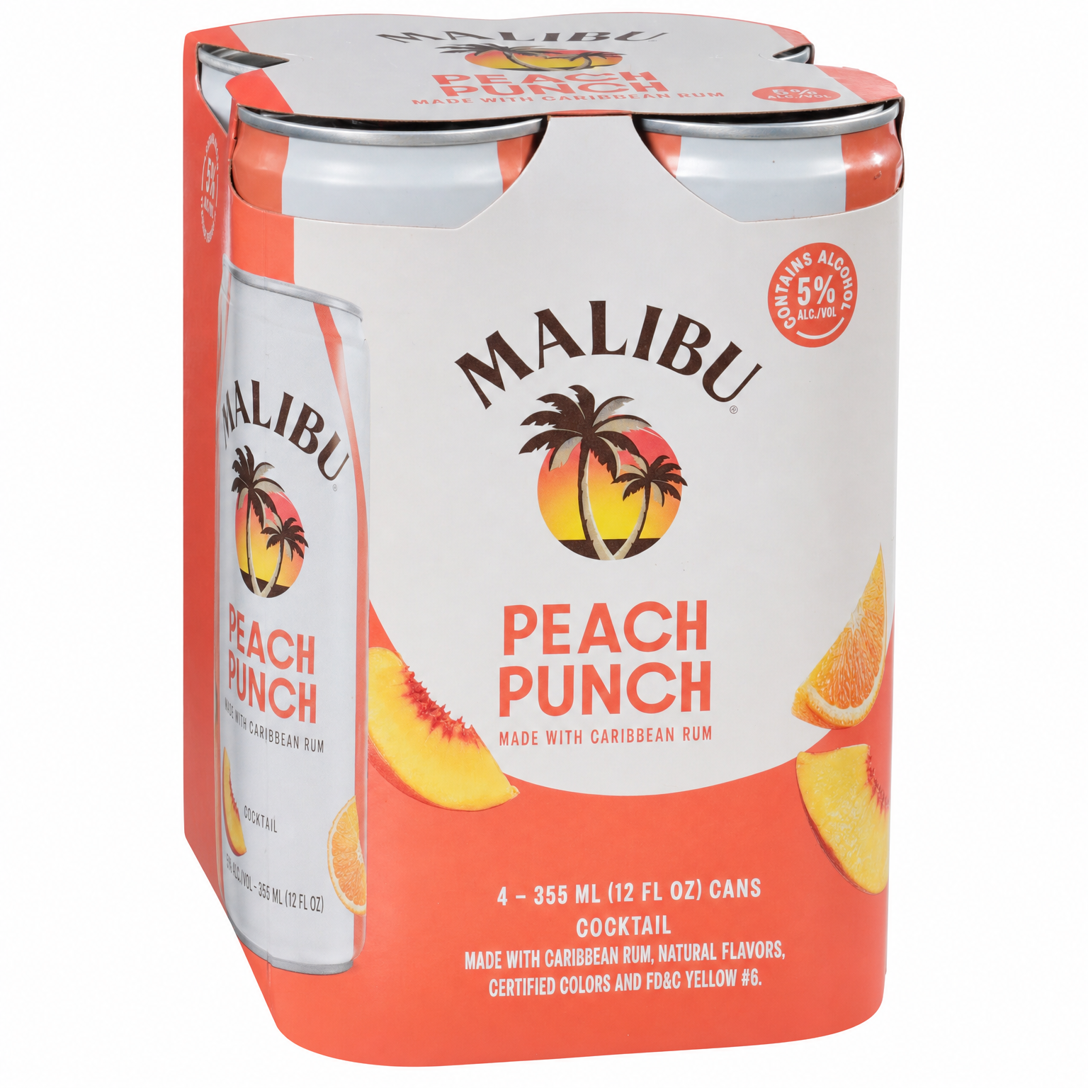 Malibu Peach Punch 4 Pack 355ml