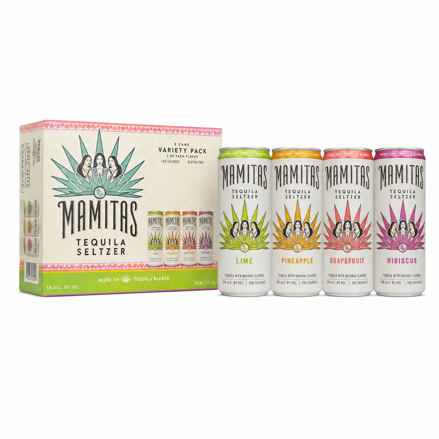 Mamitas Tequila Seltzer Variety Pack 8pk