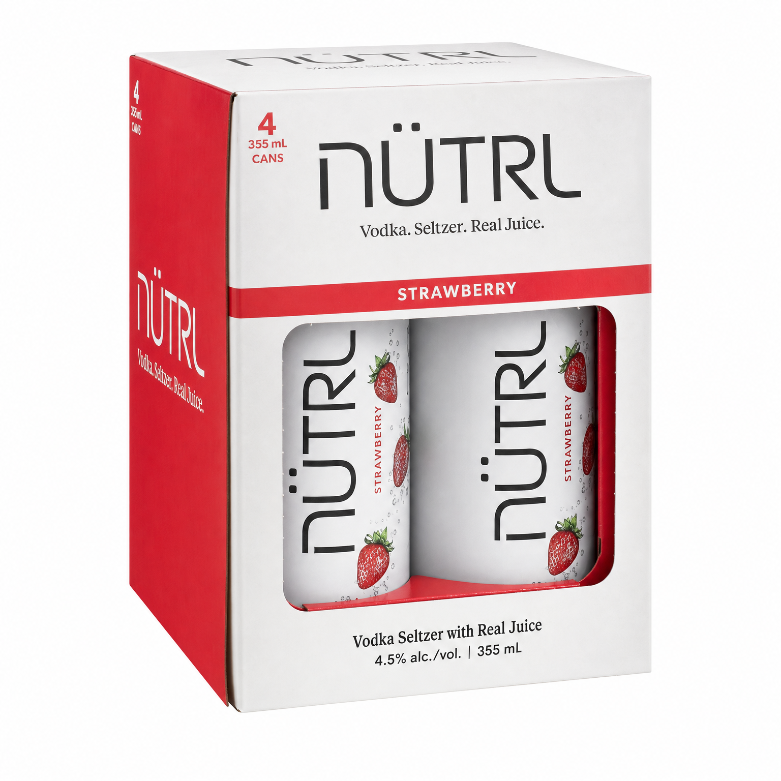 NÜTRL Strawberry Vodka Seltzer 4 Pack 355ml