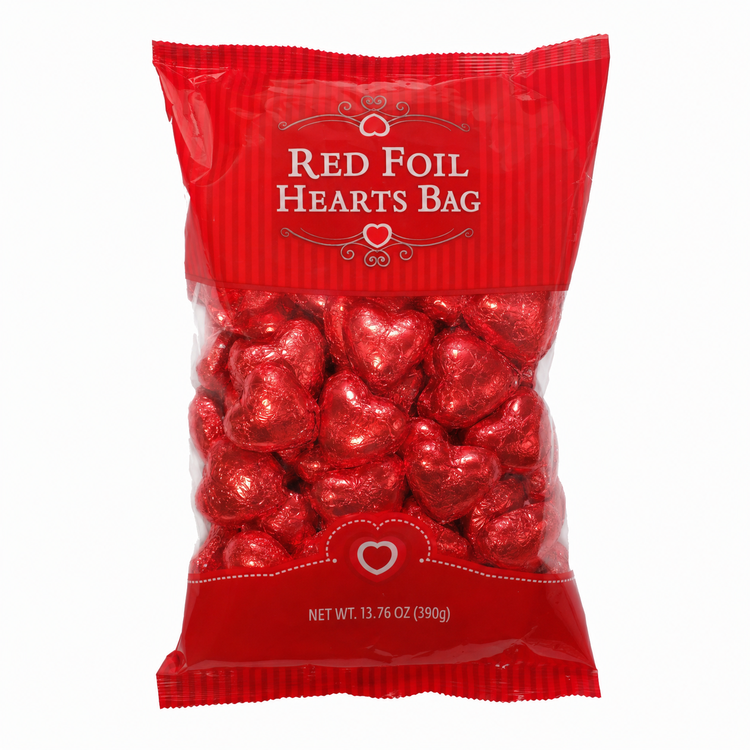 RED FOIL HEARTS BAG