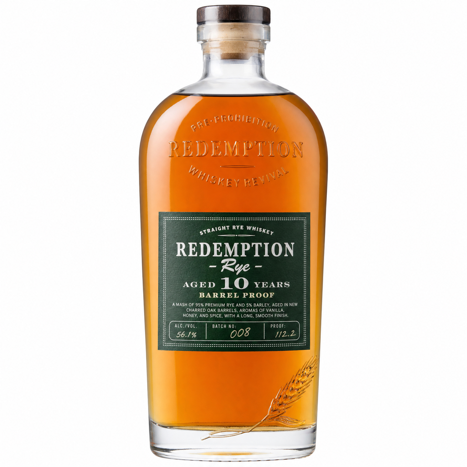 Redemption Rye 10 Year Barrel Proof 750ml