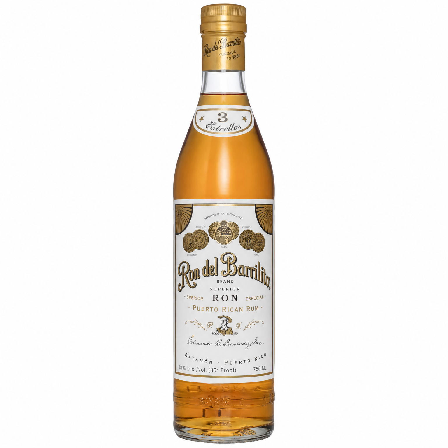 Ron Del Barrilito 3 Star 750ml