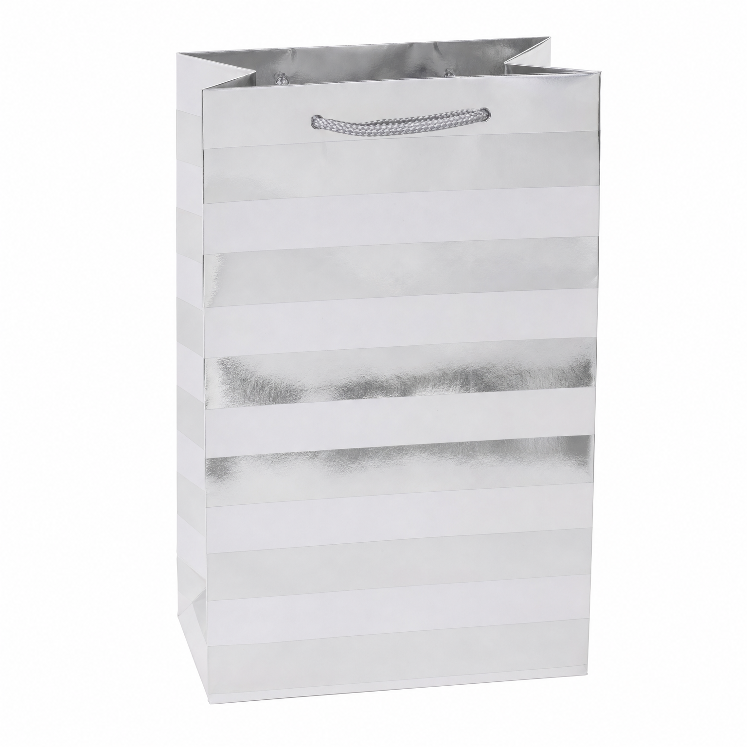 SILV FOIL STRIPE GIFT BAG 1.75