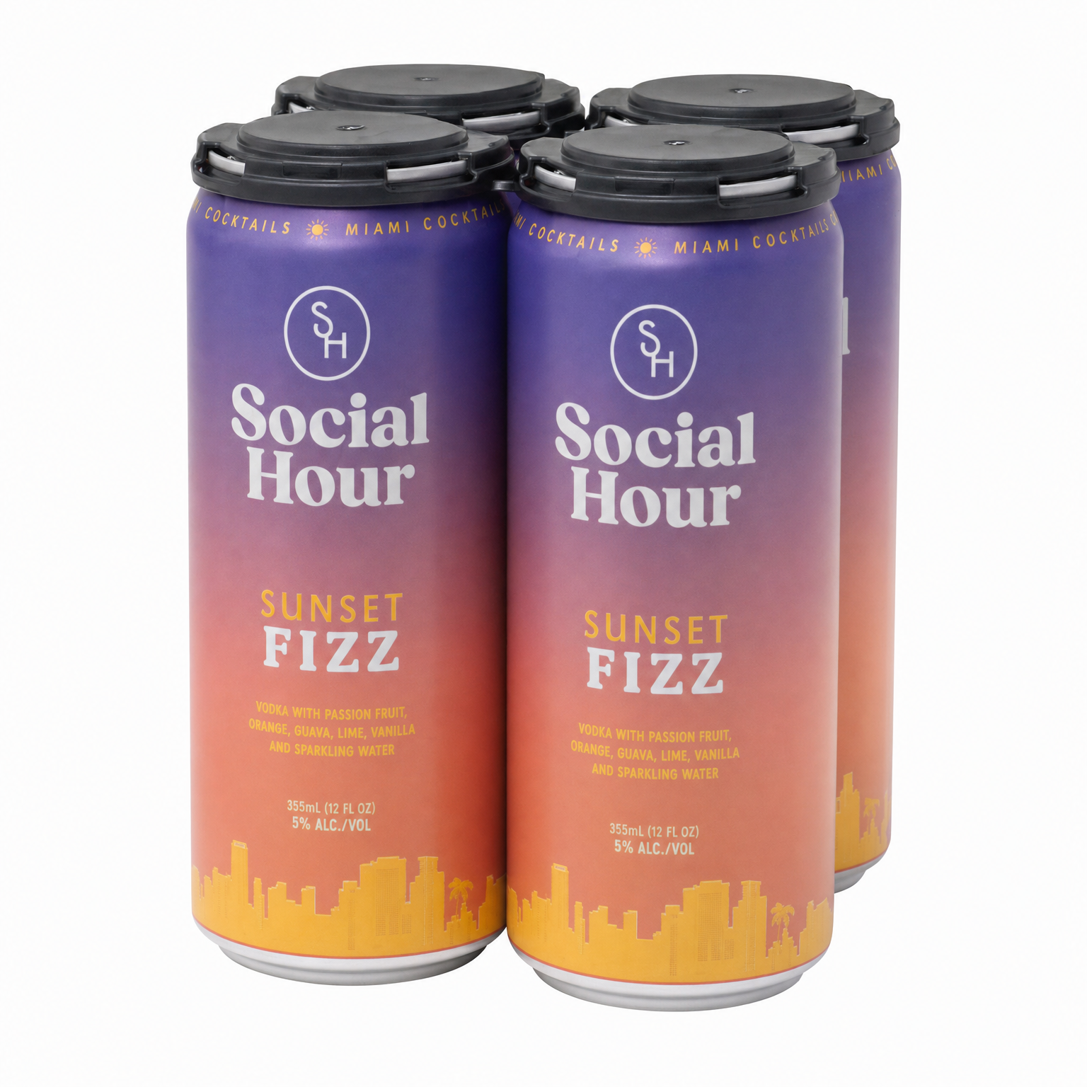 Social Hour Sunset Fizz Can 4pk 355ml