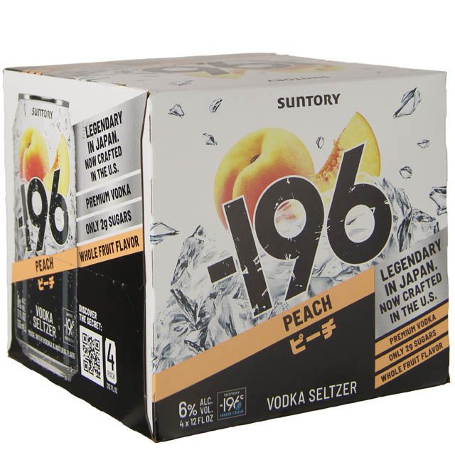 -196 Peach Vodka Seltzer 4 Pack 355ml Cans