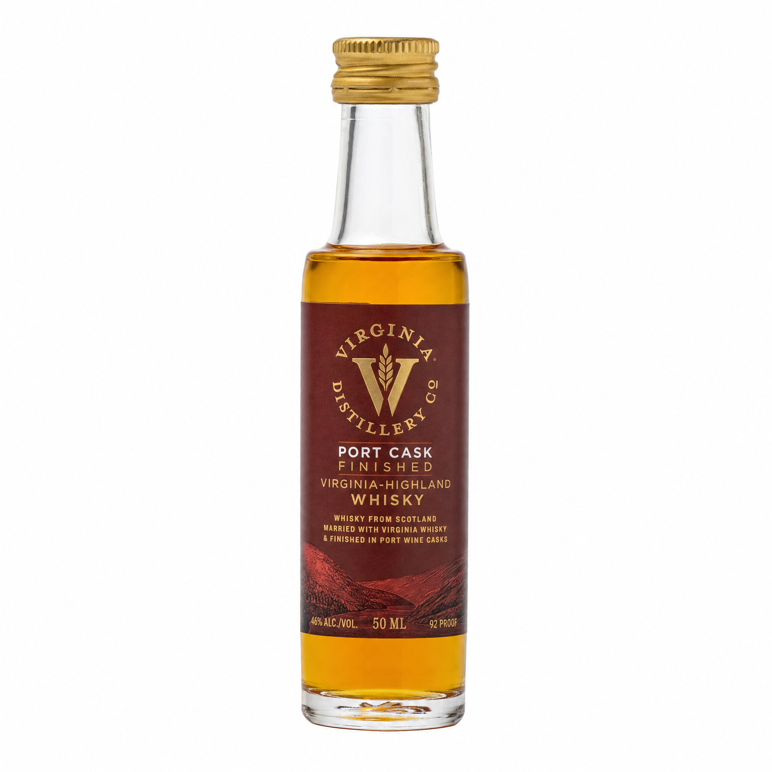 Virginia Distillery Company Port Cask Finished Virginia-Highland Whisky 50ml