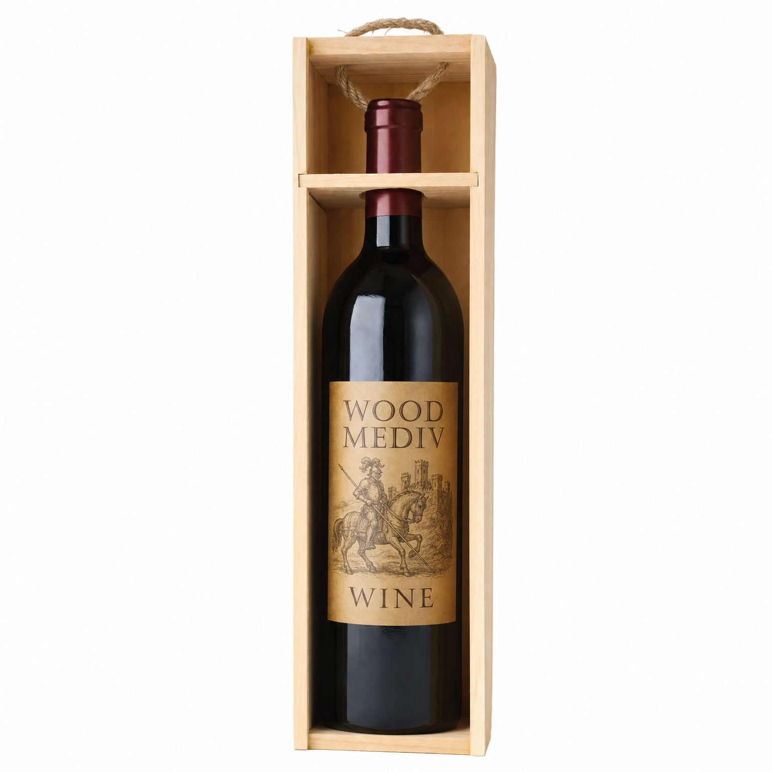 WOOD MEDIV WINE BOX 1 BTL