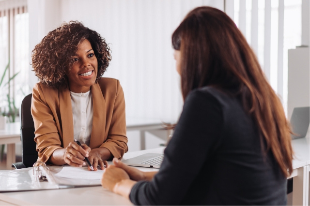 two people going over a contract