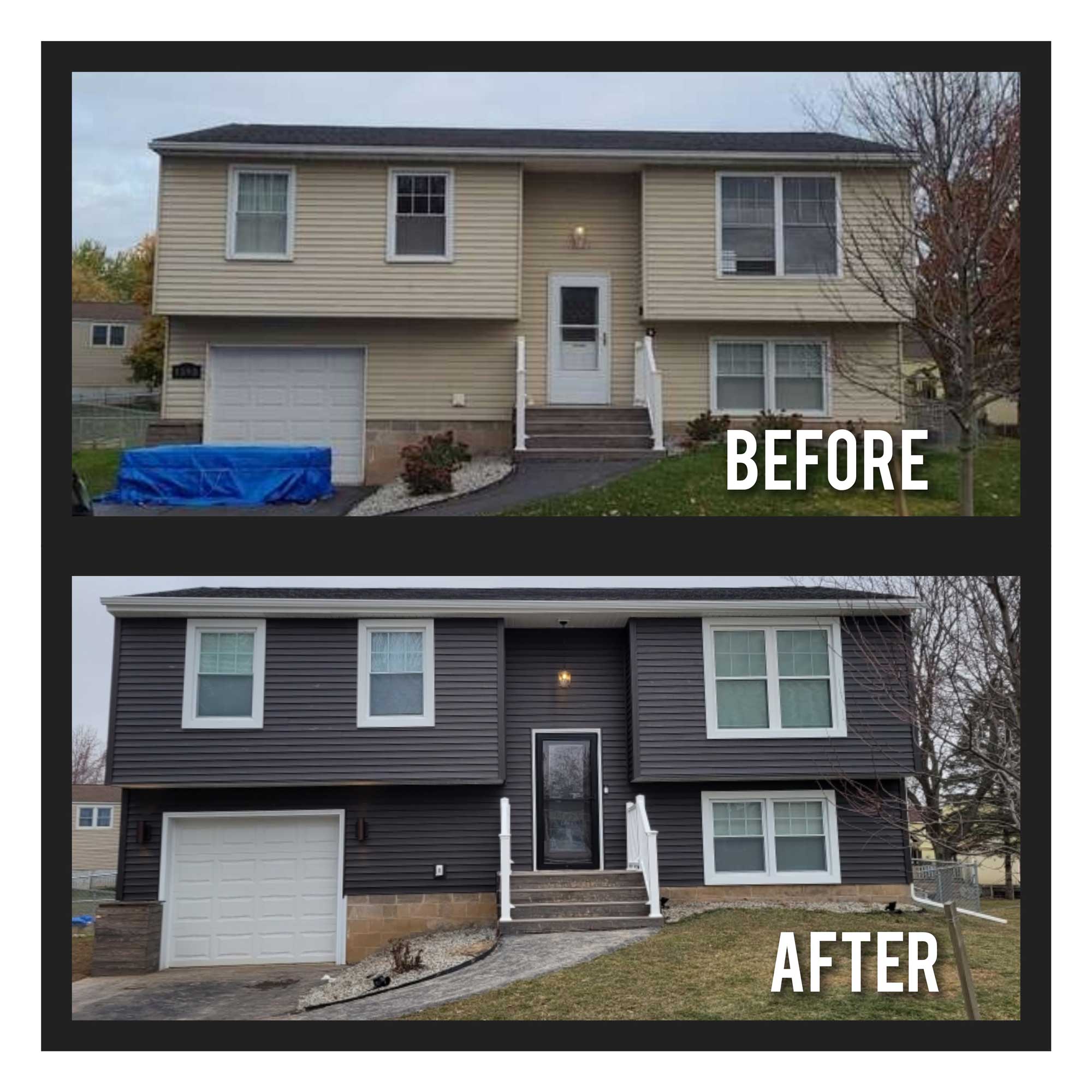 Before After Siding Color Replacement