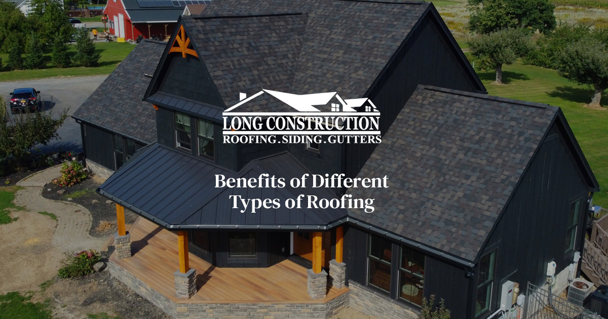 gray colored home with dark luxury roof "benefits of different types of roofing"