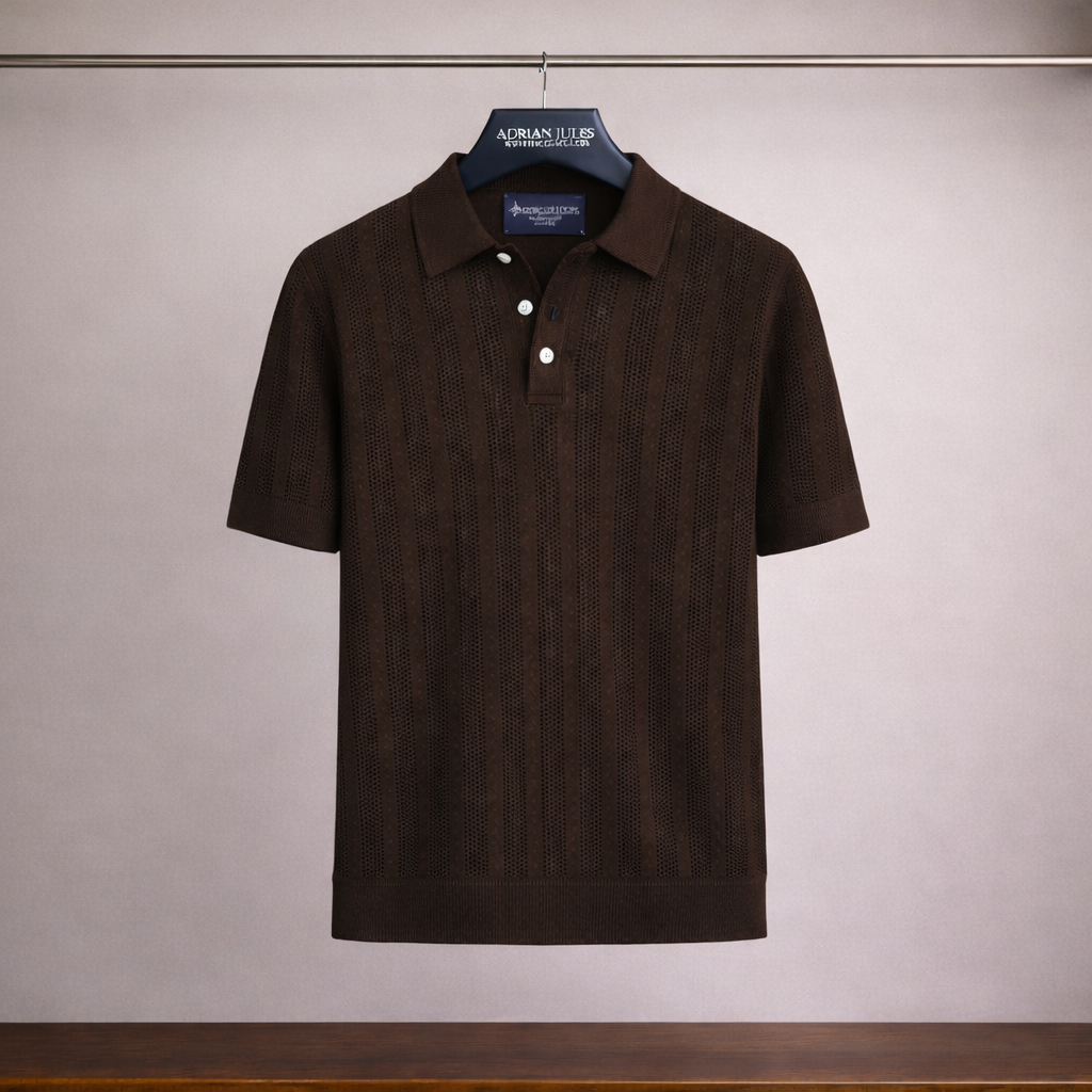 Amalfi Palm Lino Stripe Polo