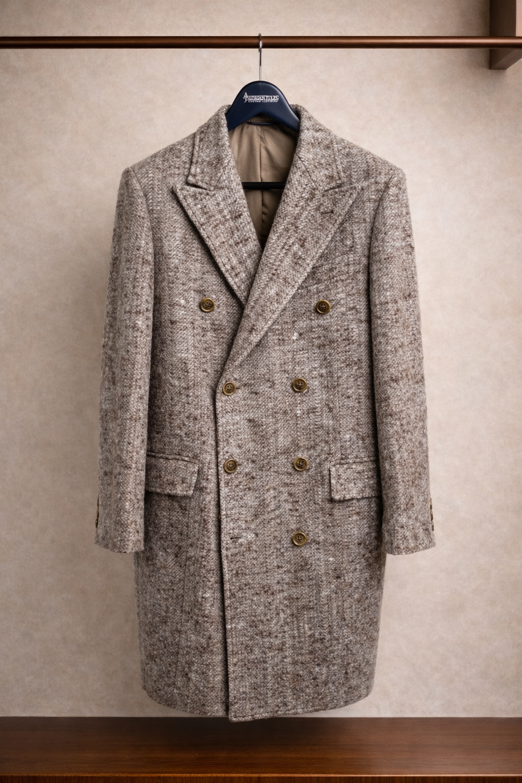 Double Breasted Peak Lapel Topcoat