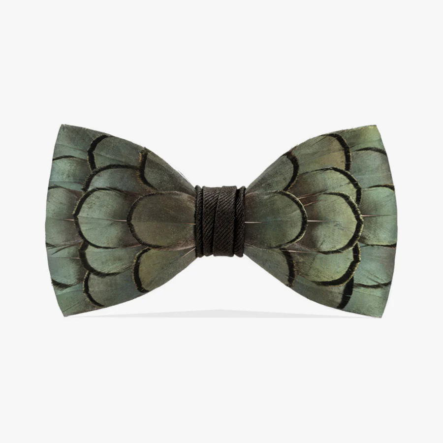 Pheasant Feather Jeffrey Bow Tie