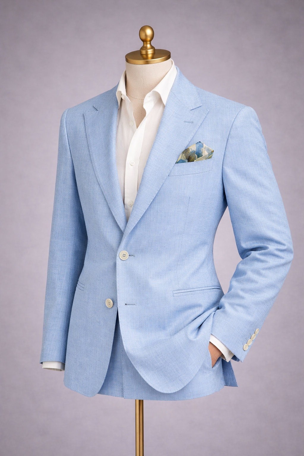 The Capri Sky Linen Suit
