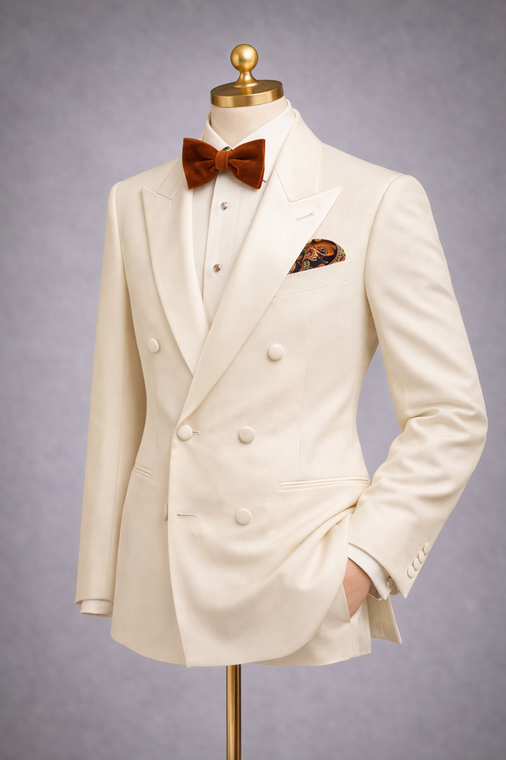 The Gotham Ivory Double Breasted Tuxedo