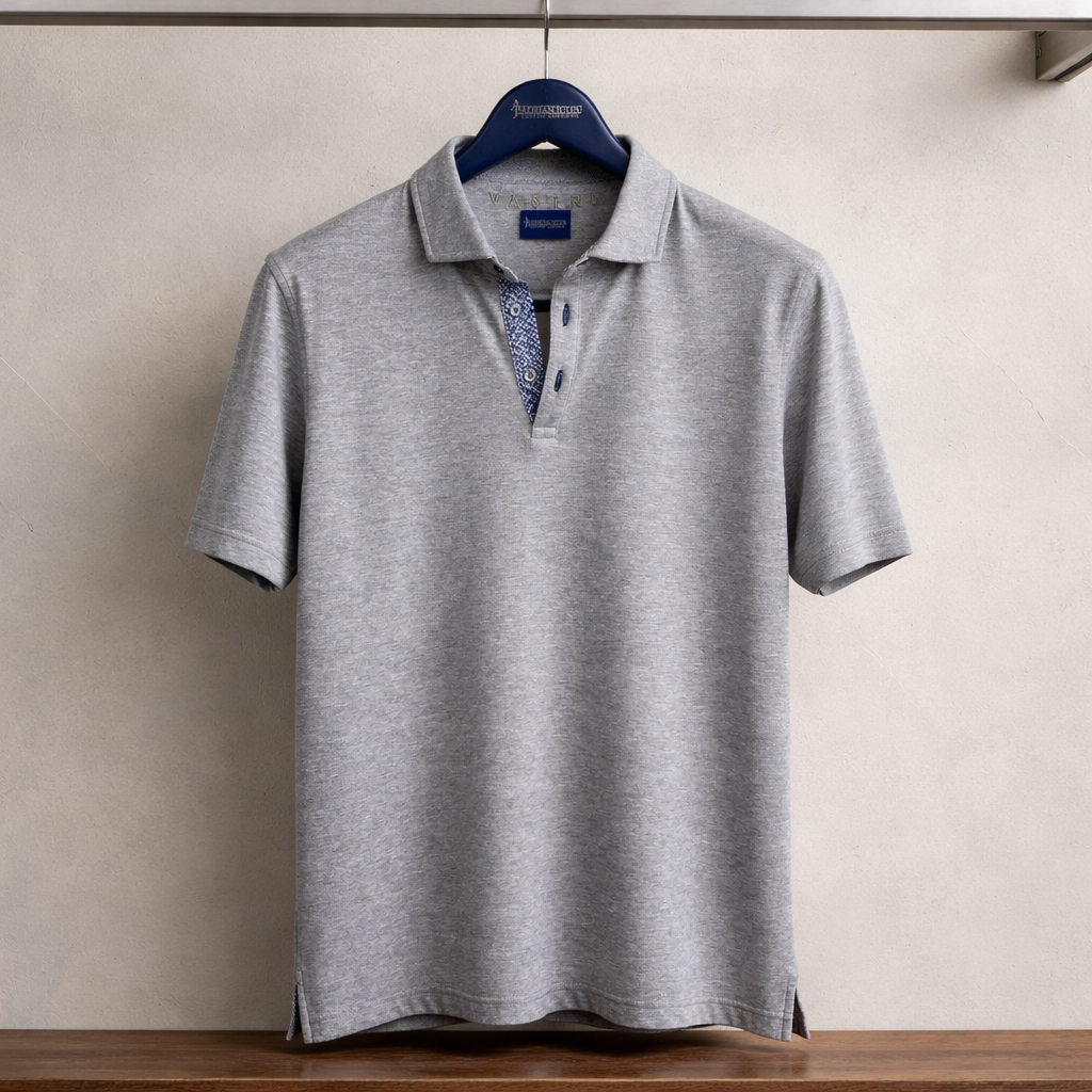 The Hudson 3 Button Heather Polo
