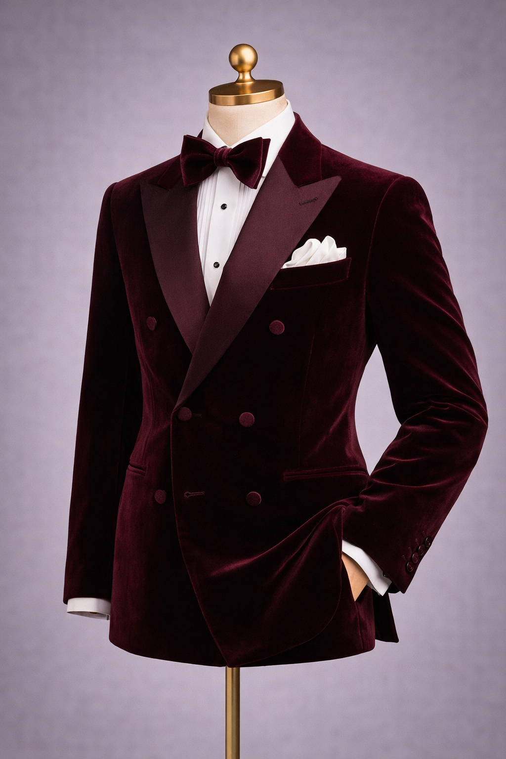 The Imperial Rosso Double Breasted Velvet Tuxedo