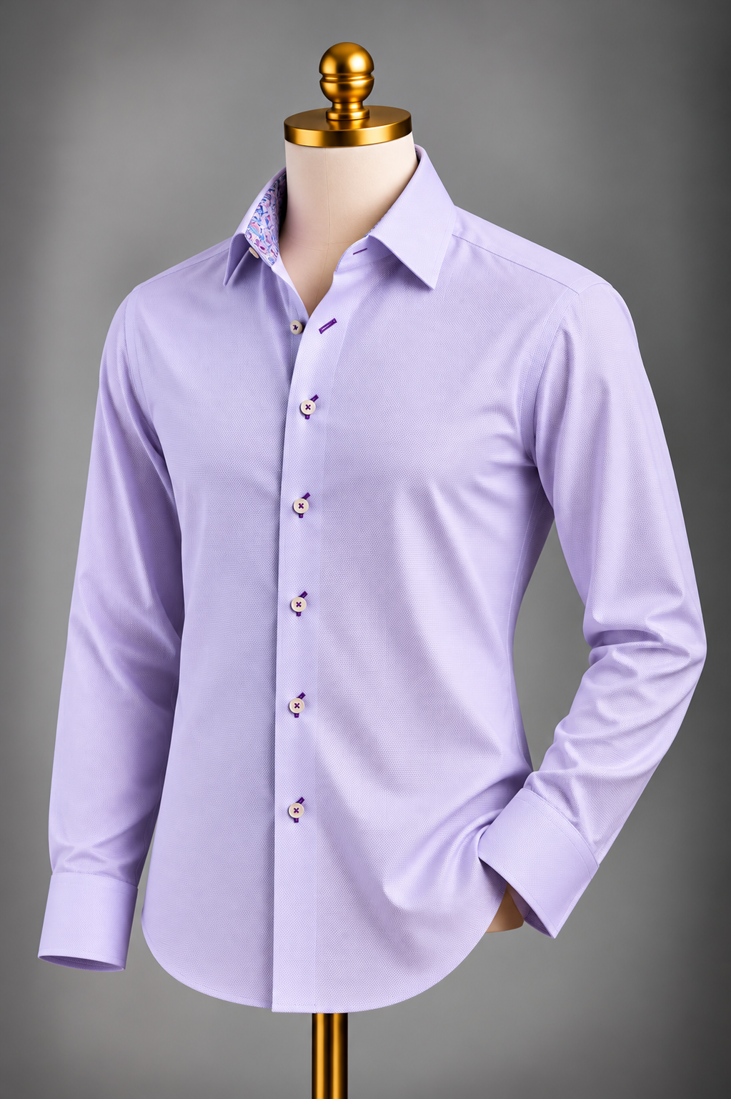 The Lavender Jacquard Twill Imported Cotton Shirt