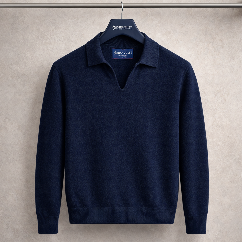 The Navy Riviera Cashmere Polo Sweater