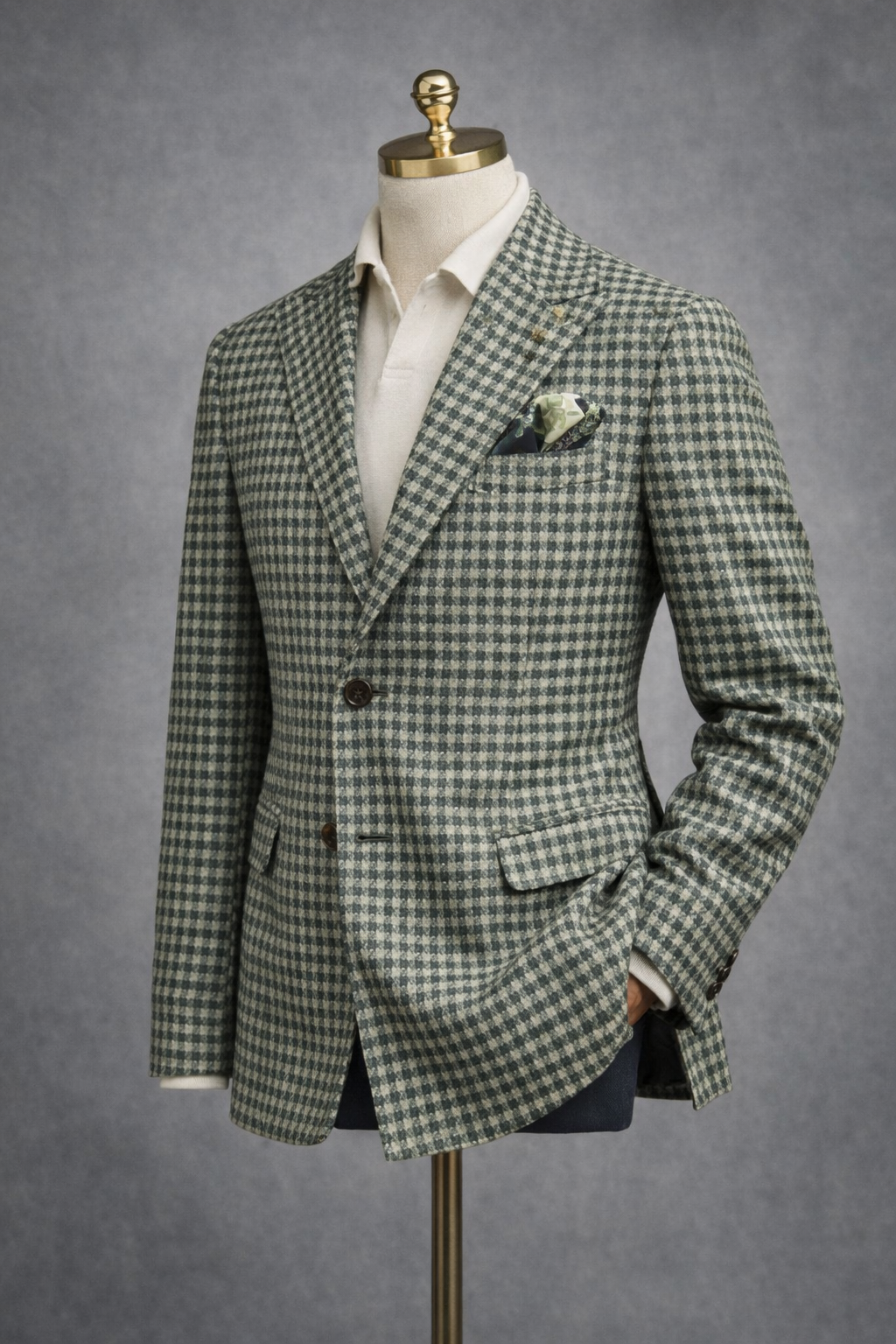 The Portofino Houndstooth Jacket - Green