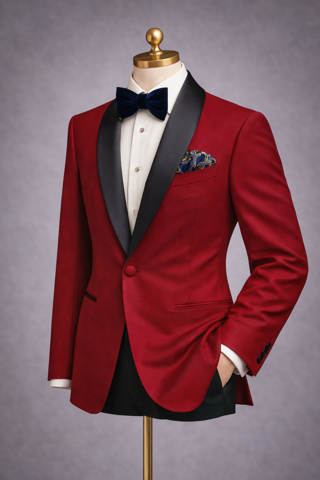 The Rosso Regent Satin Shawl Tuxedo