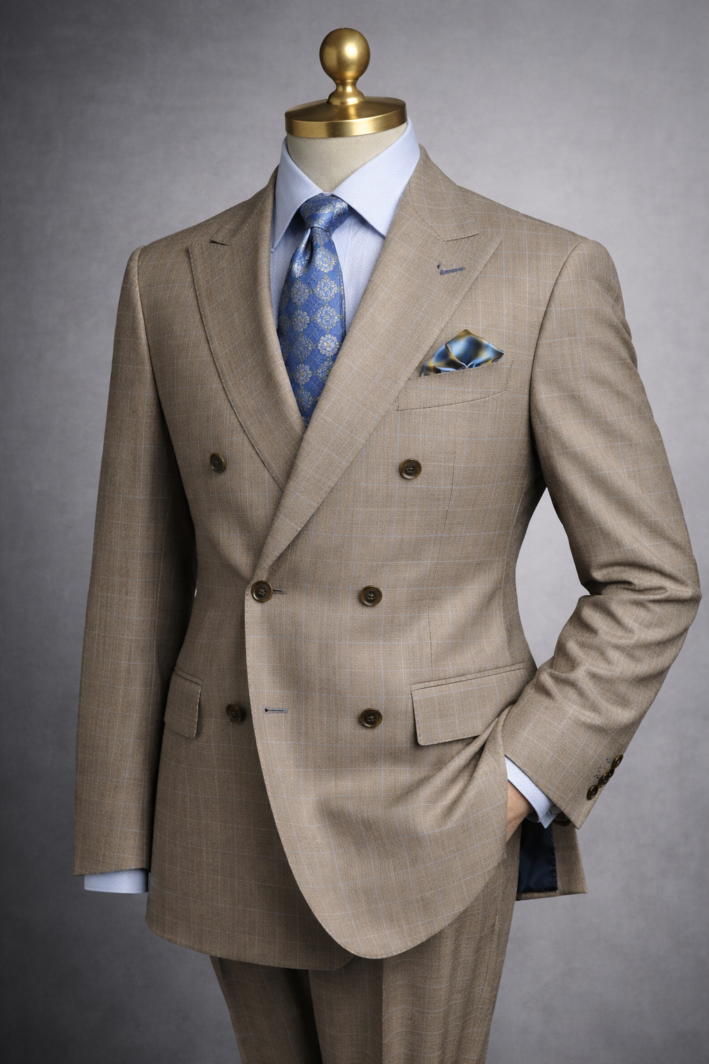 The Siena Heritage Windowpane Double Breasted Suit