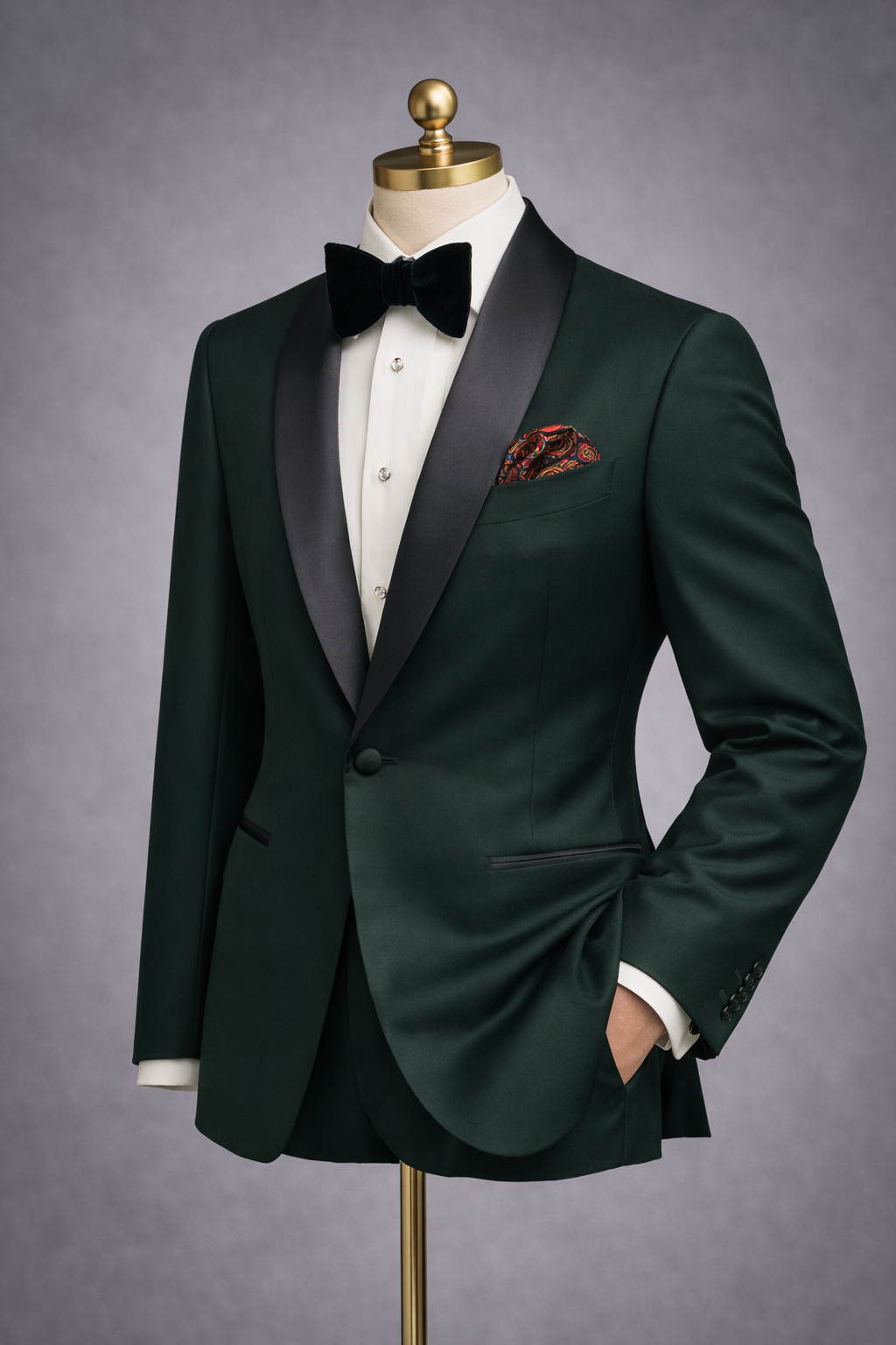 The Verde Regent Satin Shawl Tuxedo