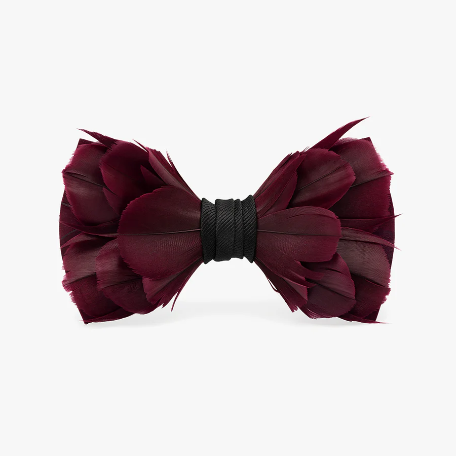 Rosebud Feather Bow Tie