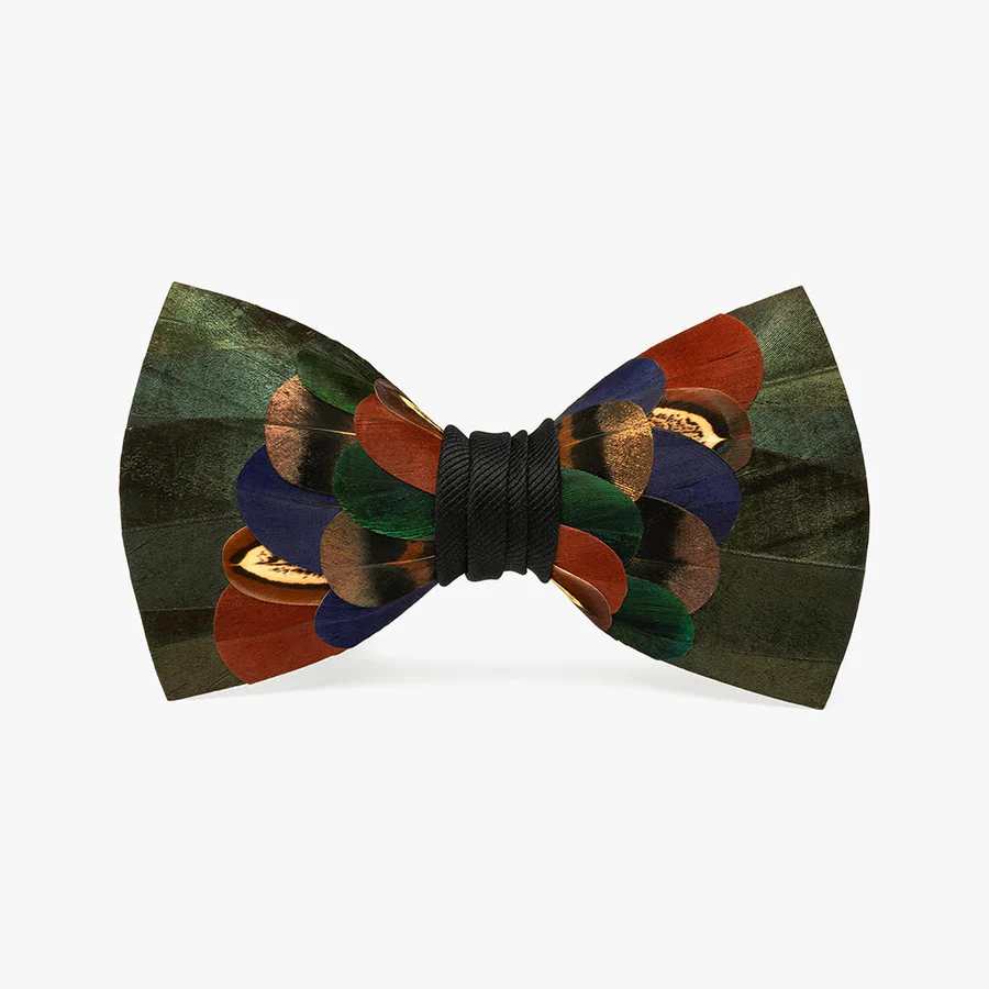 Woodland Feather Bow Tie