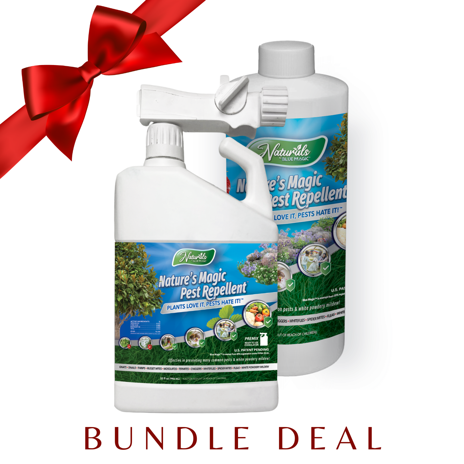 BUNDLE DEAL • Naturals by Blue Magic™ | PreMix Hose Attachment Bottle, 32oz + Refill