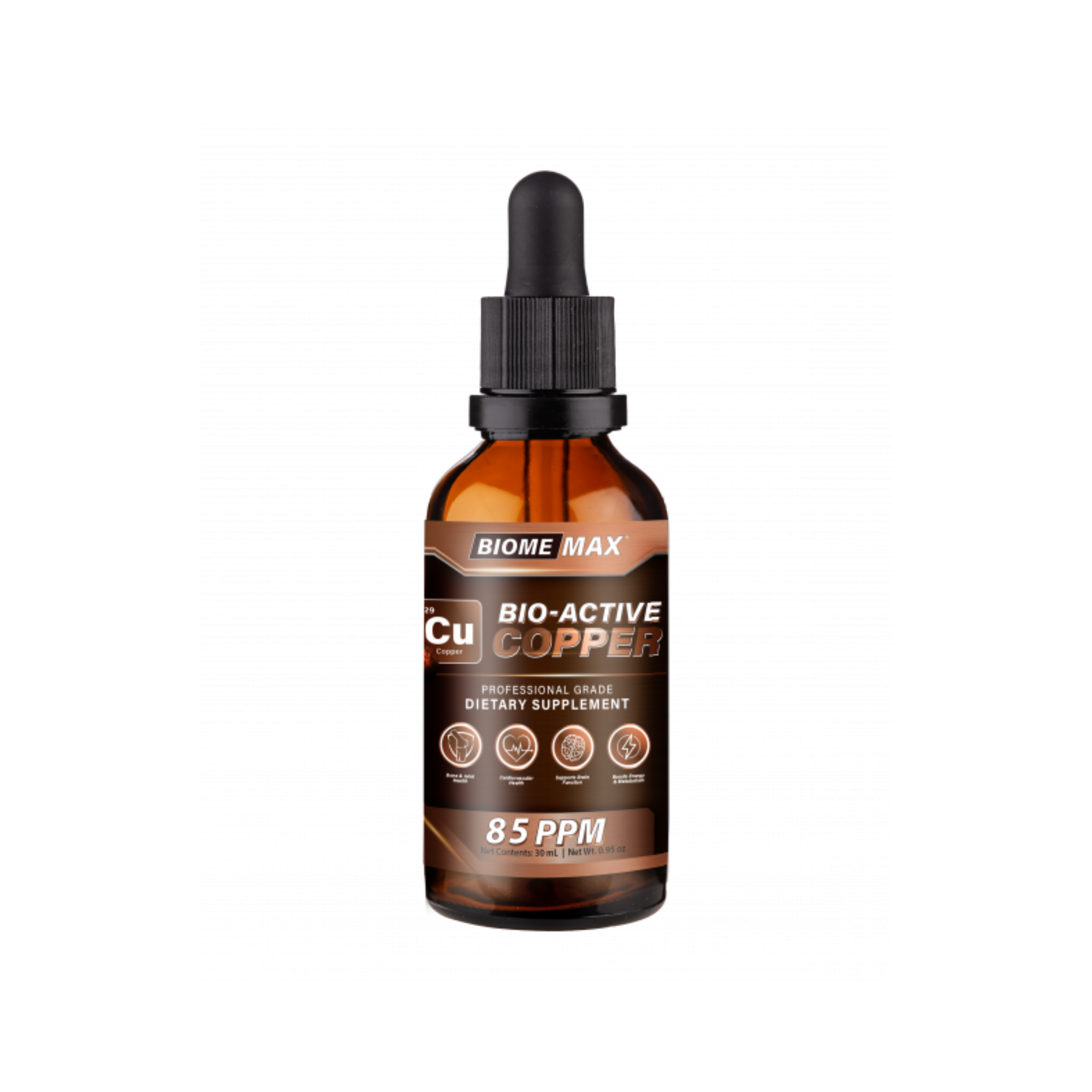 BiomeMax™ Bio-Active 99.99% Pure Colloidal Copper, 30 mL