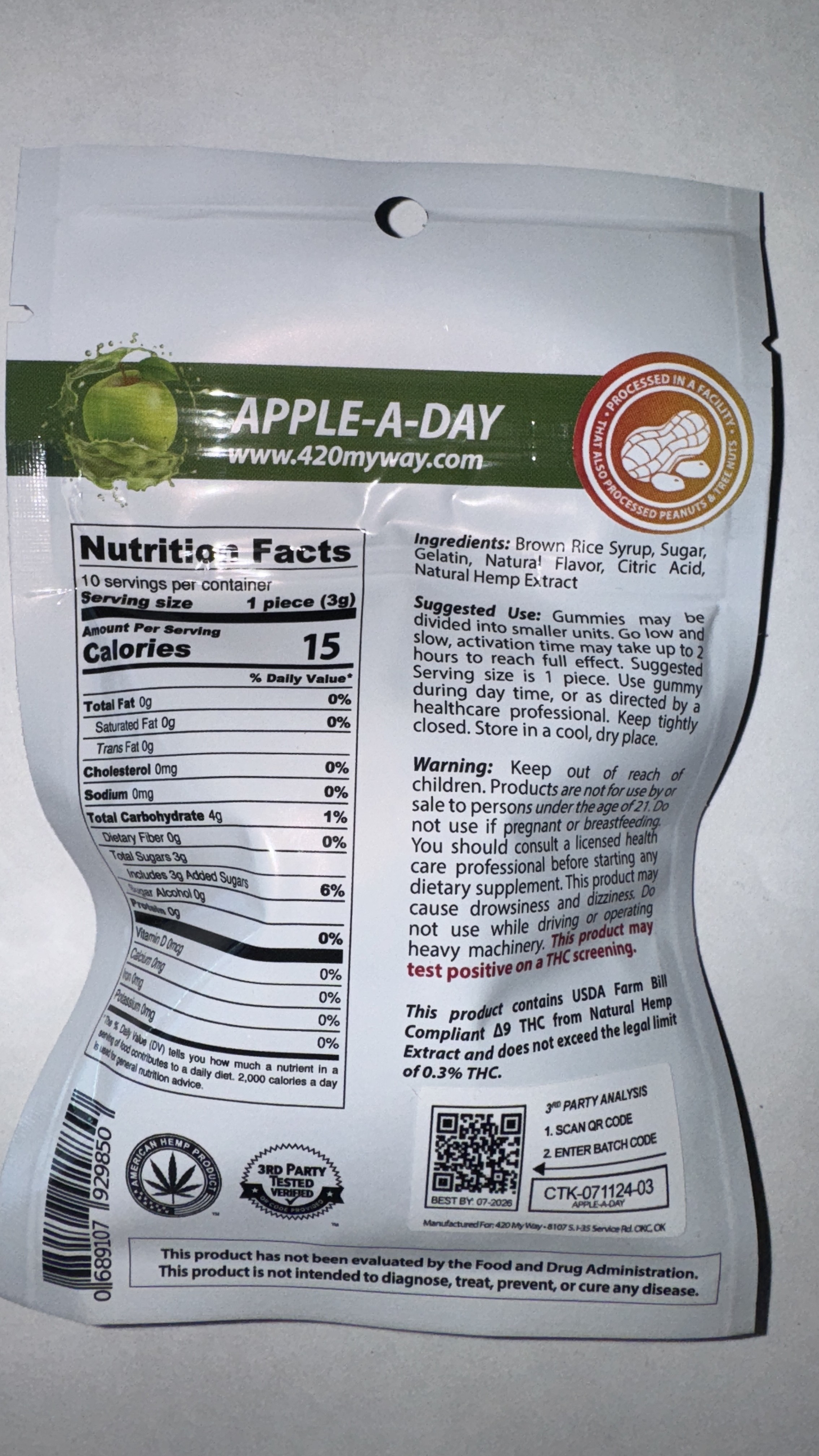 Get Up + Go • Apple-A-Day | 420 My Way, DELTA-9 THC + CBG Gummy