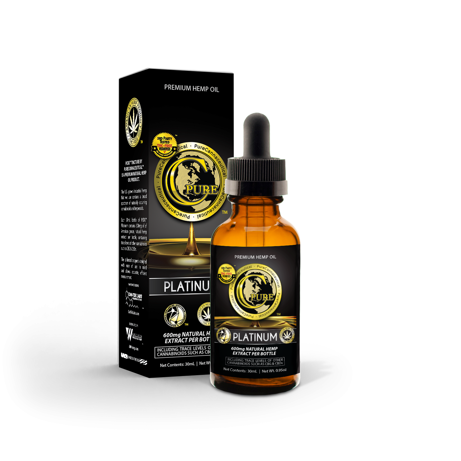 PCRX™ PLATINUM Hemp Oil Tincture, 30mL