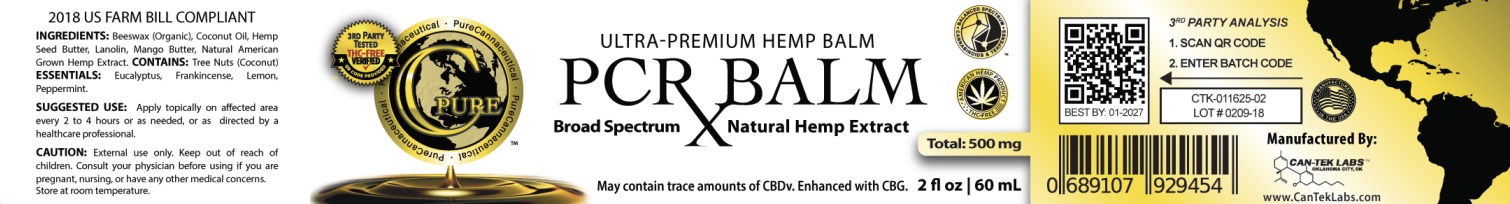 PCRX™ Hemp Balm 500mg, 2oz