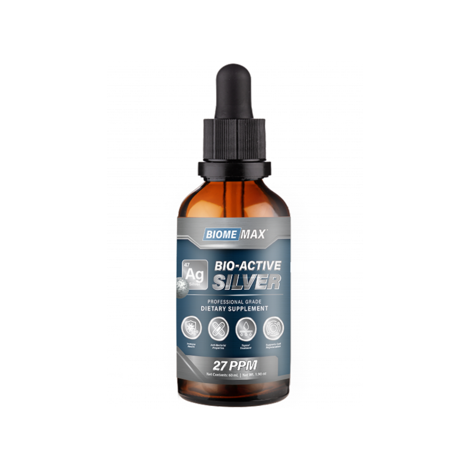 BiomeMax™ Bio-Active 99.99% Pure Colloidal Silver, 60 mL