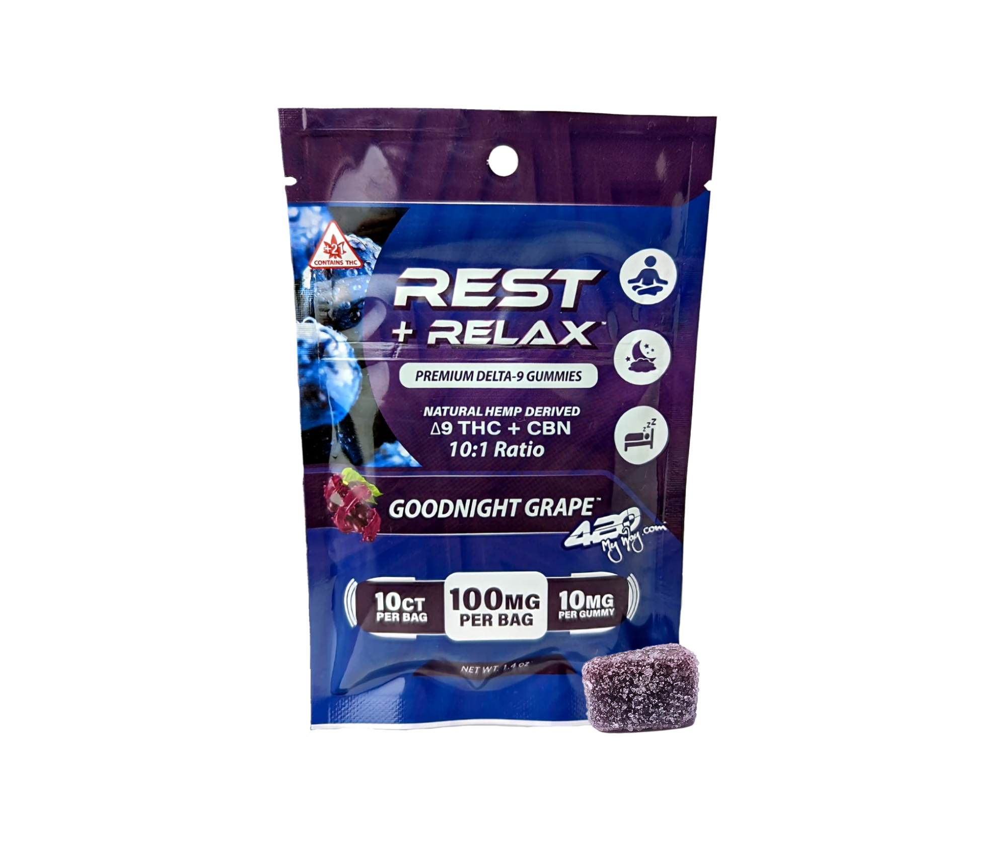 Rest + Relax • Goodnight Grape | 420 My Way, DELTA-9 THC + CBN Gummy