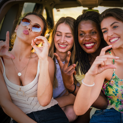 Woman filming with a ring light