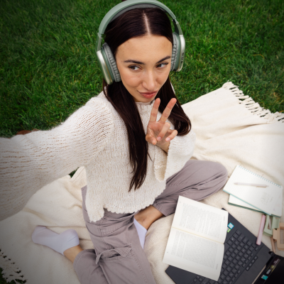 Group of friends looking at a phone
