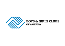 Blue hands logo with Boys Girls Clubs of America text in black on a transparent background.