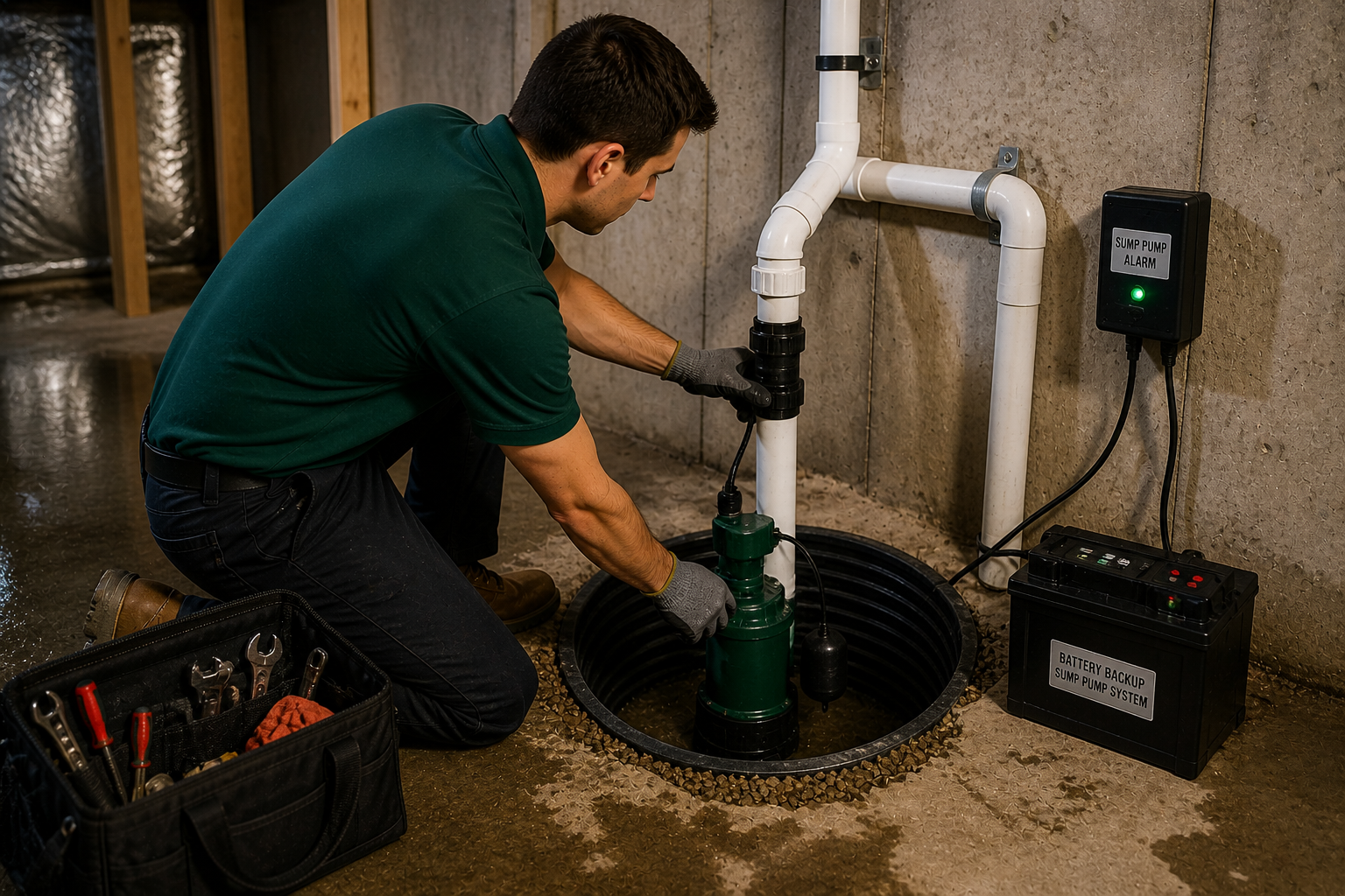 Sump pump installation in Buffalo, NY