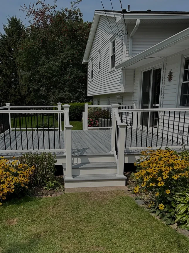 white and gray deck renovation rochester ny