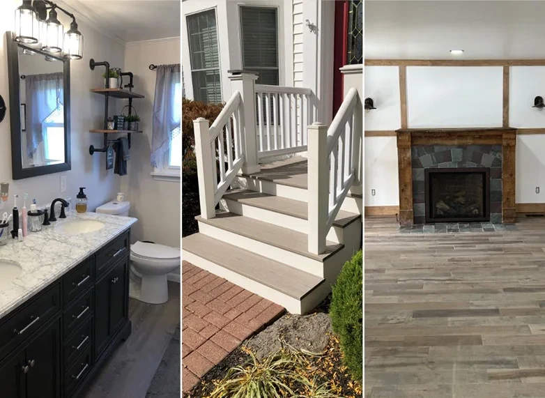 three home renovation projects collage